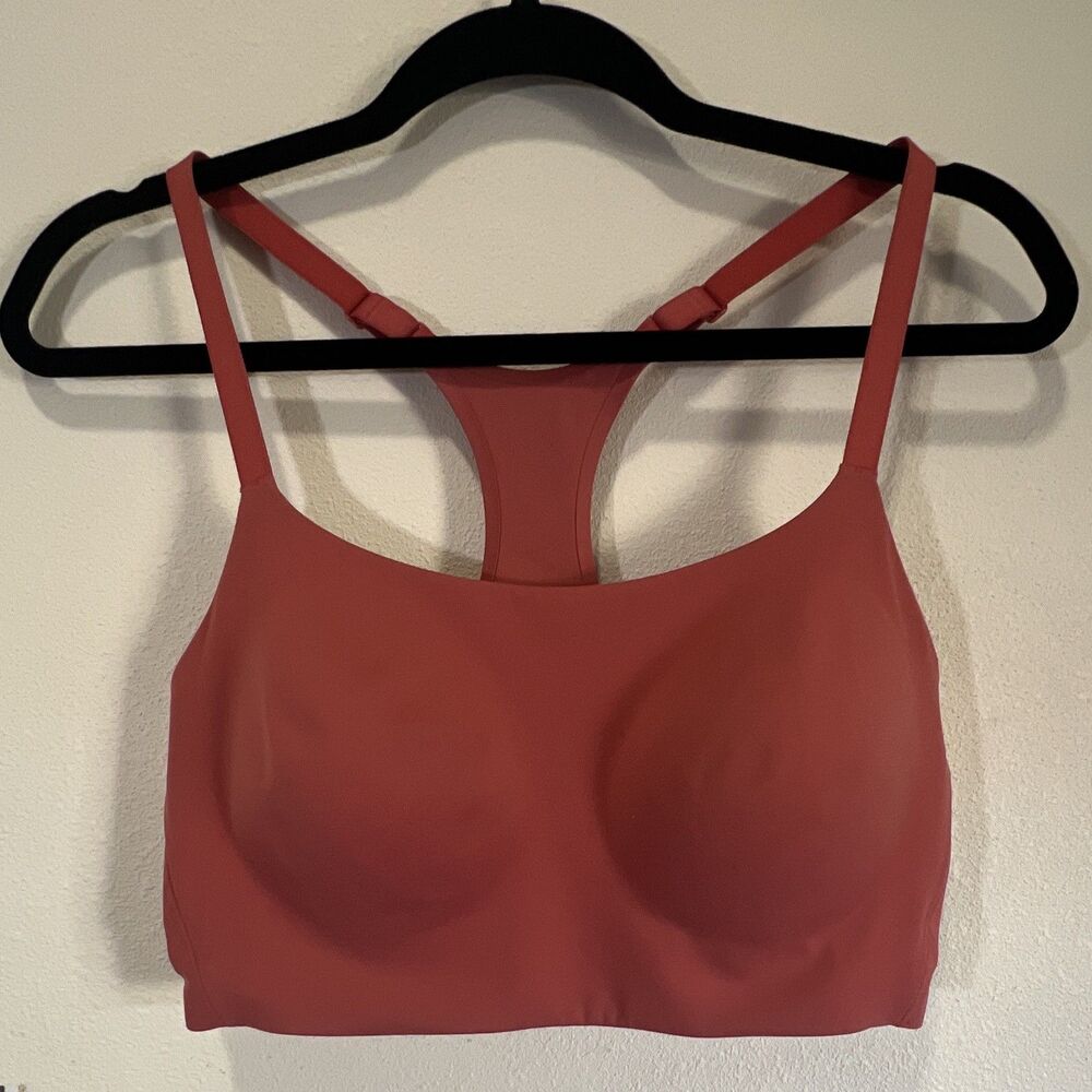HUUG Womens Red M Racerback Sports Bra Padded Wireless Pullover Full Coverage